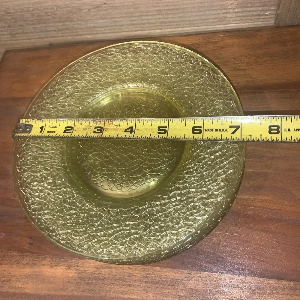 6 LE‎ Smith By Cracky green Depression glass 